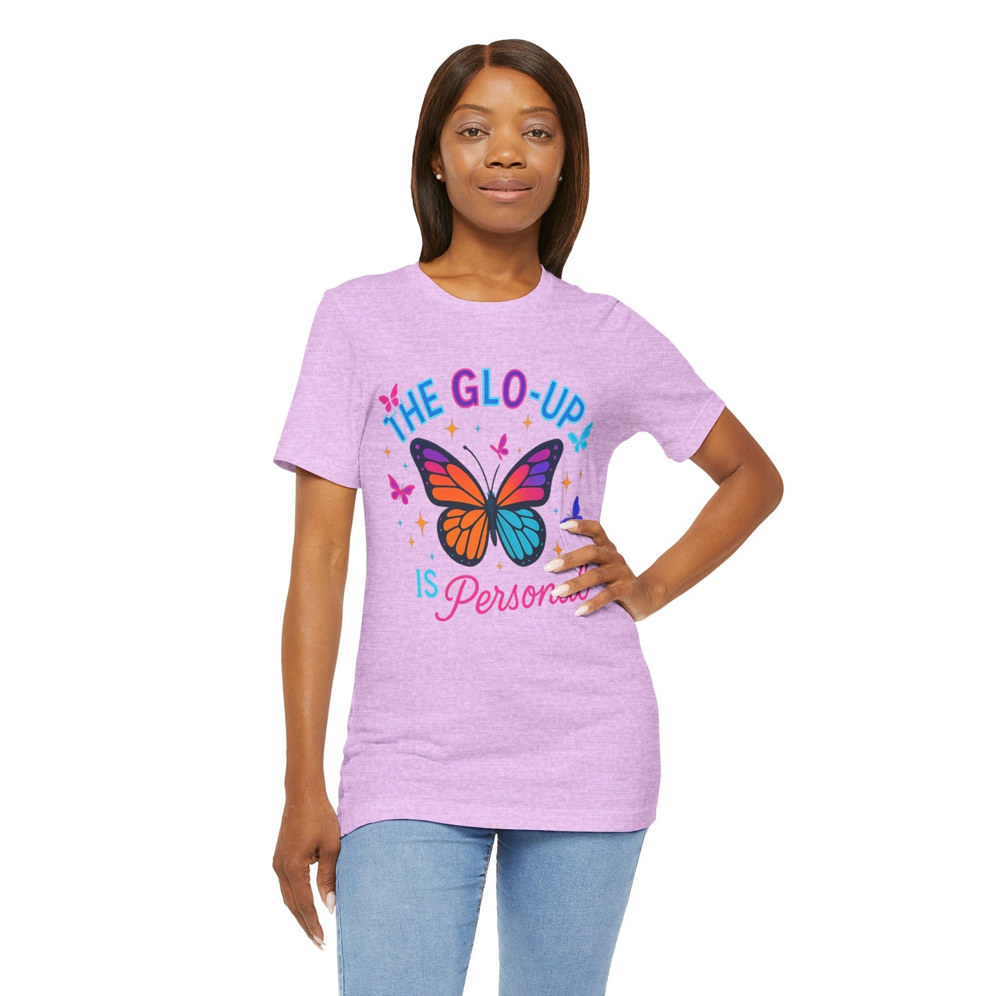 Glo-Up Is Personal Butterfly T-Shirt – Motivational Graphic Tee, Self Growth Shirt