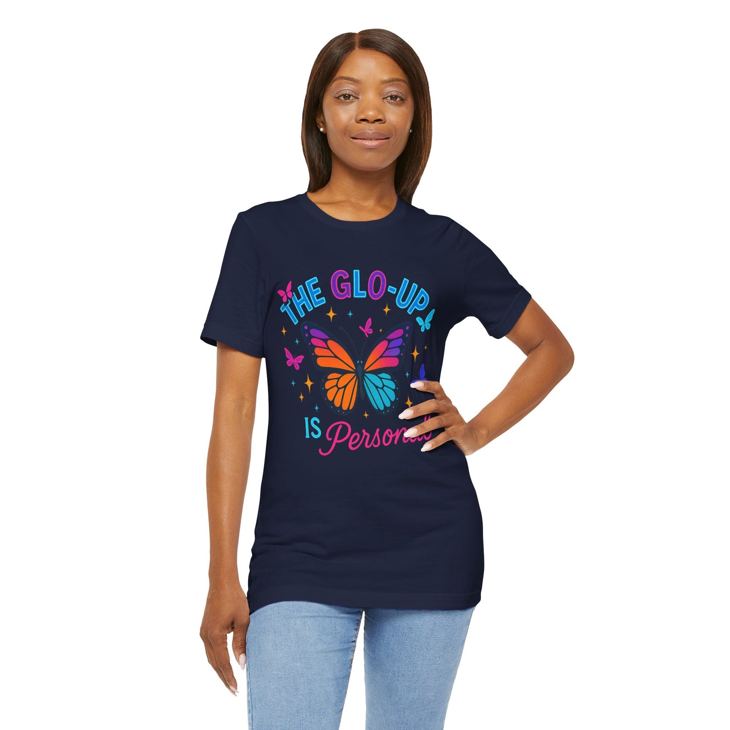 Glo-Up Is Personal Butterfly T-Shirt – Motivational Graphic Tee, Self Growth Shirt