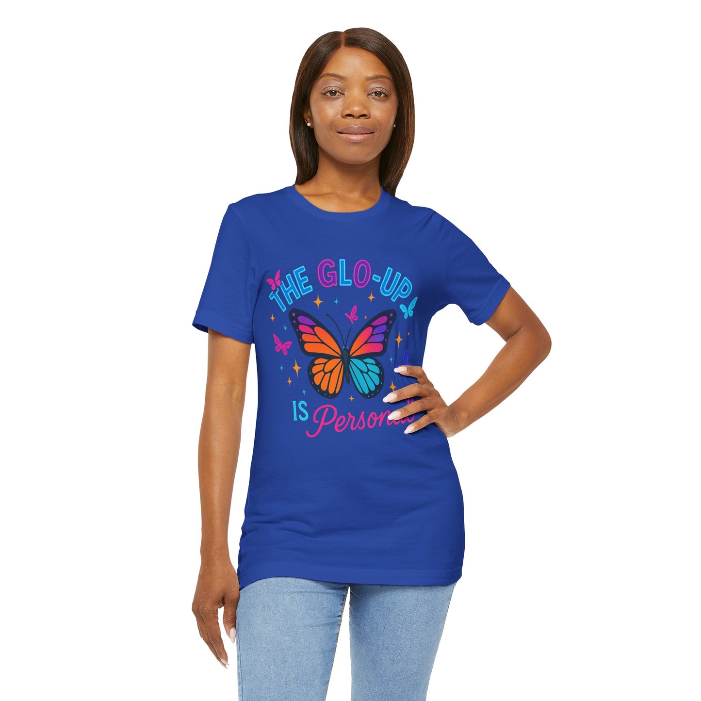 Glo-Up Is Personal Butterfly T-Shirt – Motivational Graphic Tee, Self Growth Shirt