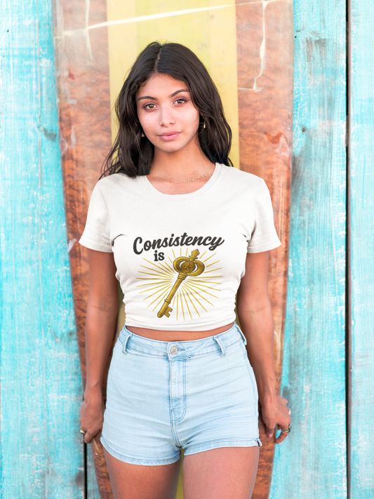 Unisex Inspirational Tee - Consistency is Key, Motivational T-Shirt, Goals Shirt, Gift for Students, Encouragement Apparel
