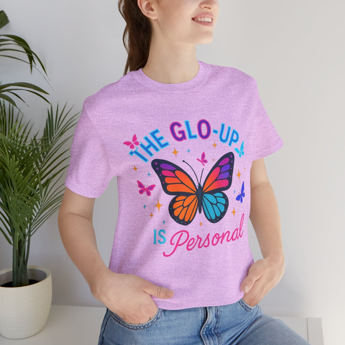 Glo-Up Is Personal Butterfly T-Shirt – Motivational Graphic Tee, Self Growth Shirt