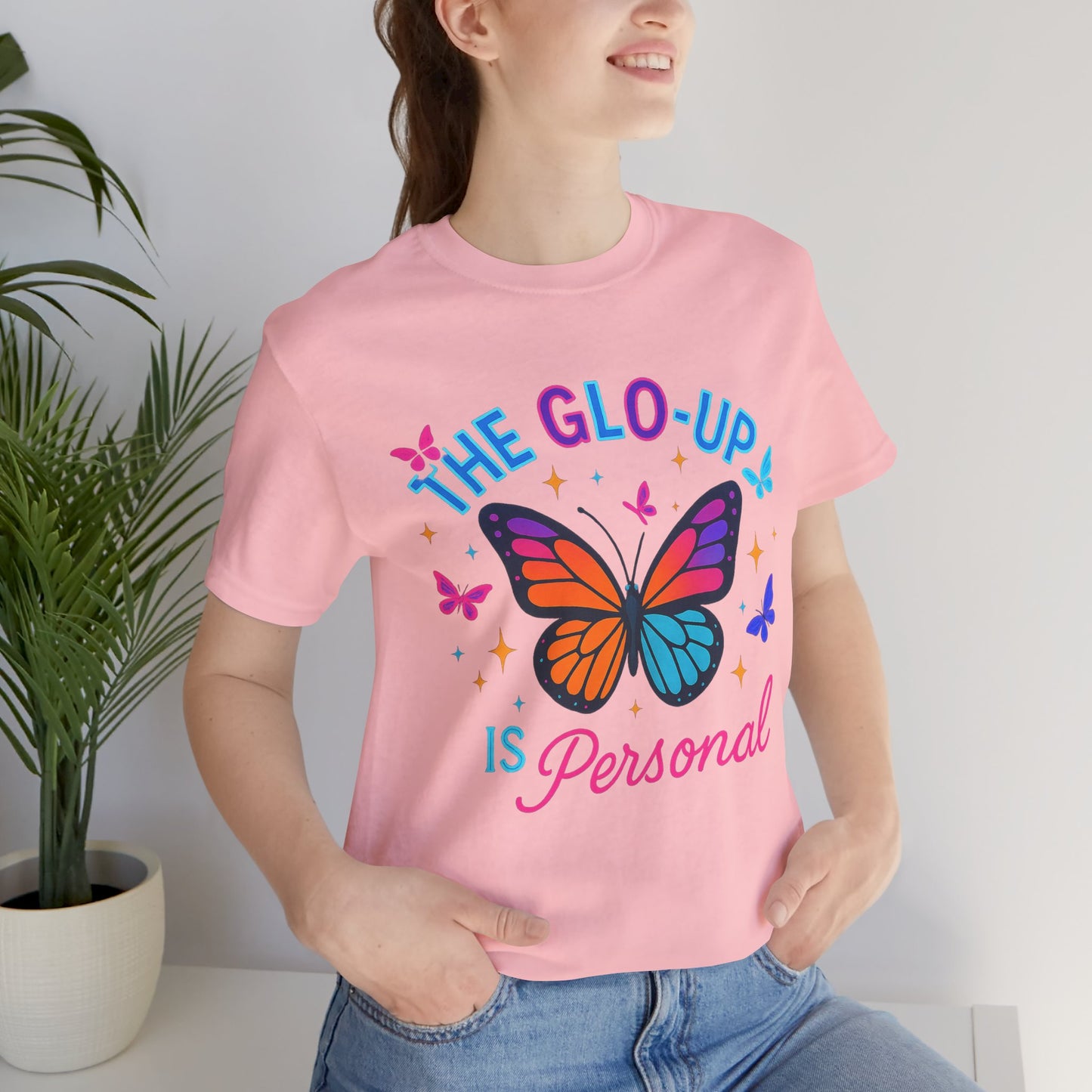 Glo-Up Is Personal Butterfly T-Shirt – Motivational Graphic Tee, Self Growth Shirt