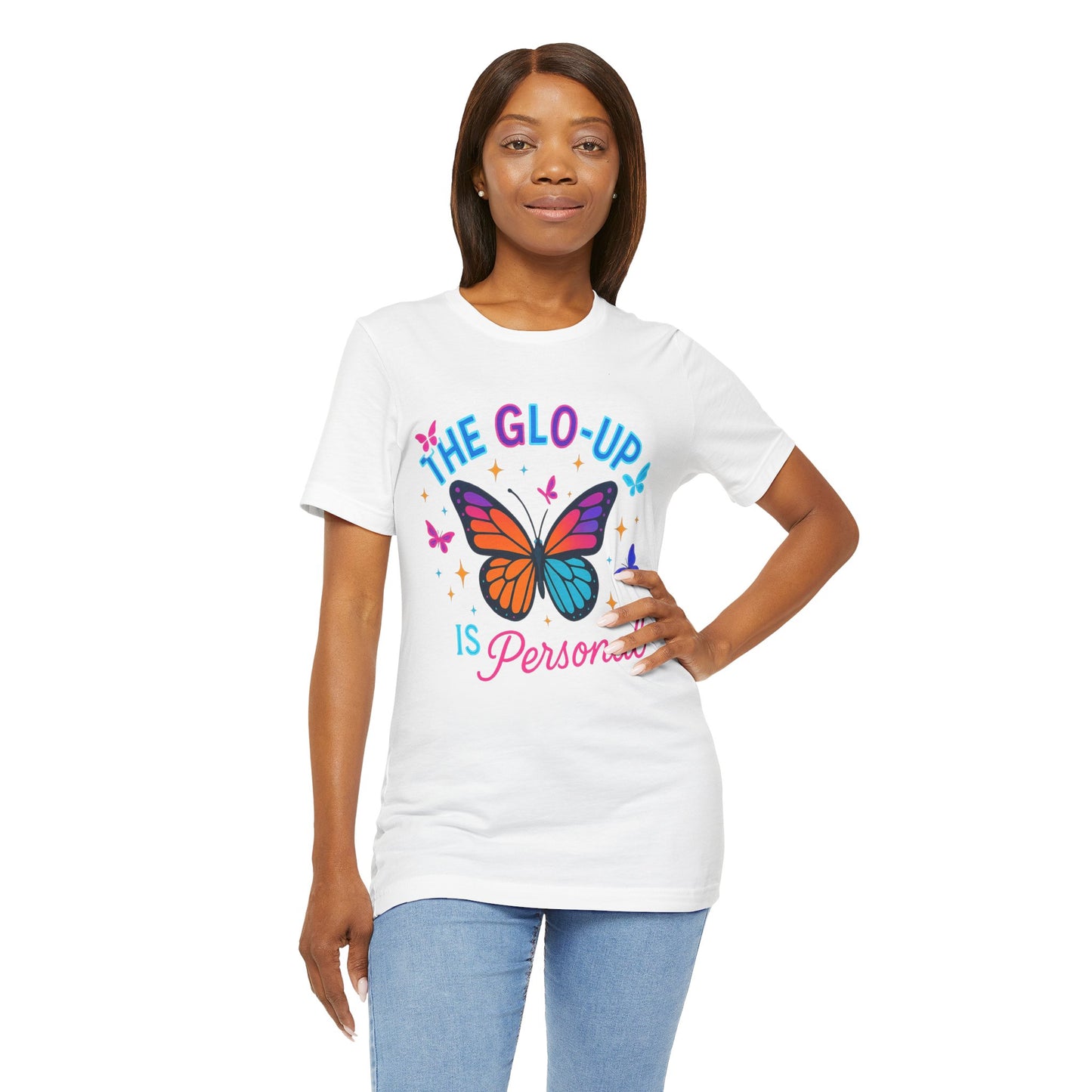 Glo-Up Is Personal Butterfly T-Shirt – Motivational Graphic Tee, Self Growth Shirt