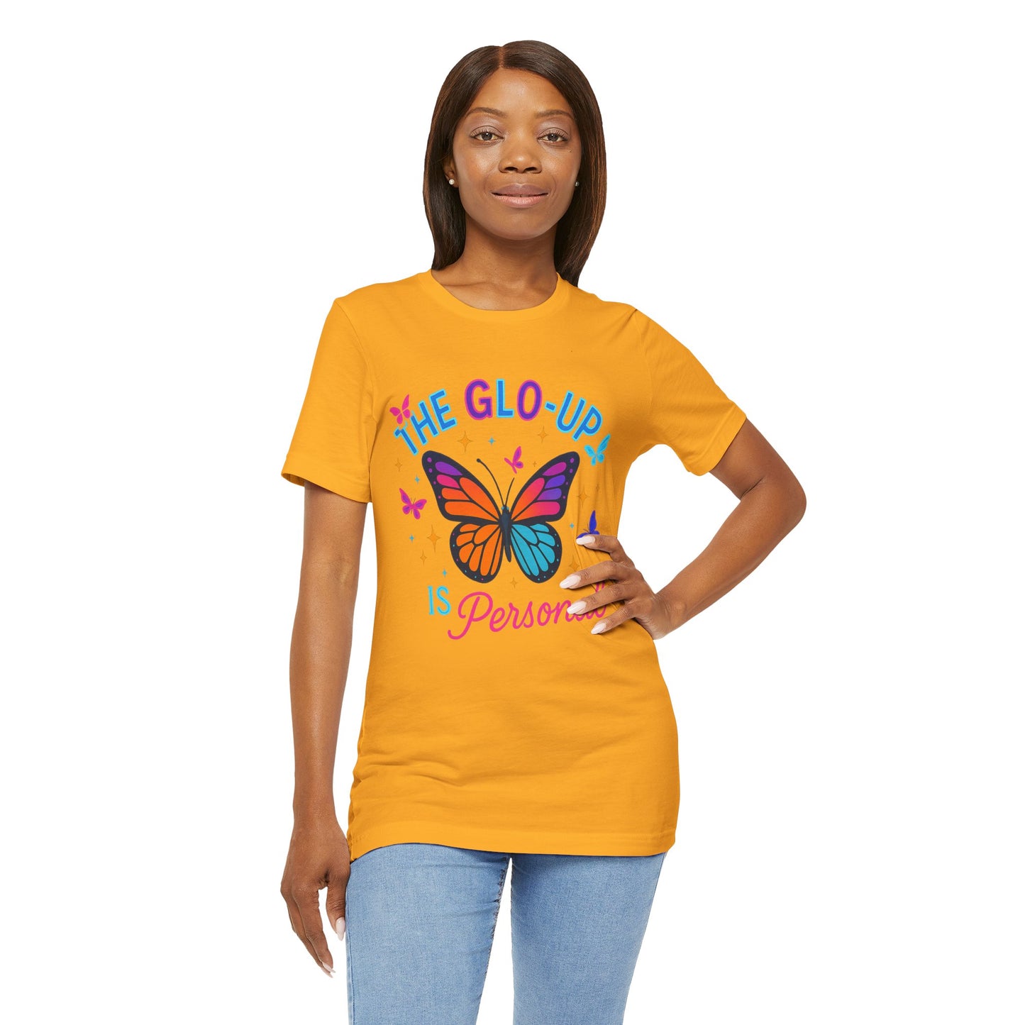 Glo-Up Is Personal Butterfly T-Shirt – Motivational Graphic Tee, Self Growth Shirt