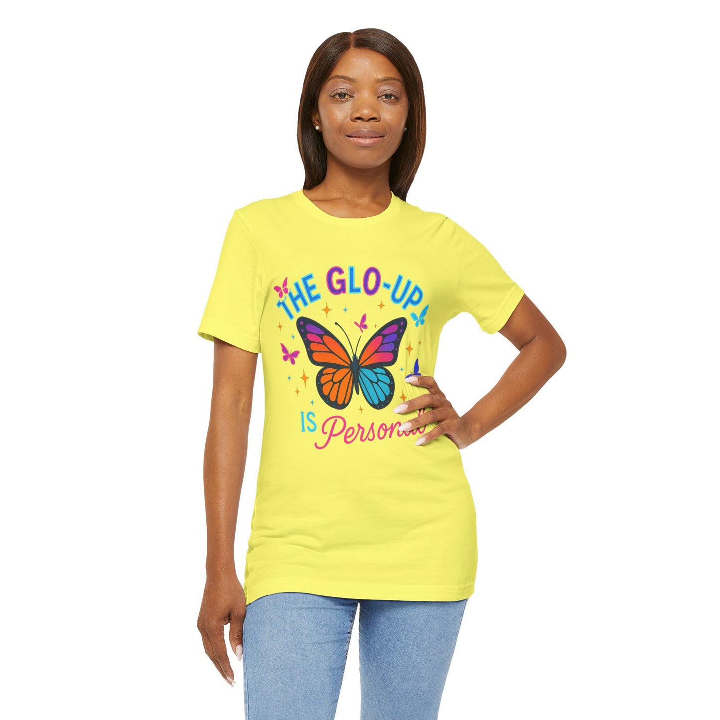 Glo-Up Is Personal Butterfly T-Shirt – Motivational Graphic Tee, Self Growth Shirt