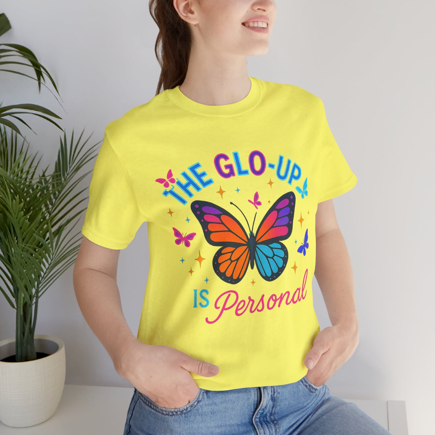 Glo-Up Is Personal Butterfly T-Shirt – Motivational Graphic Tee, Self Growth Shirt